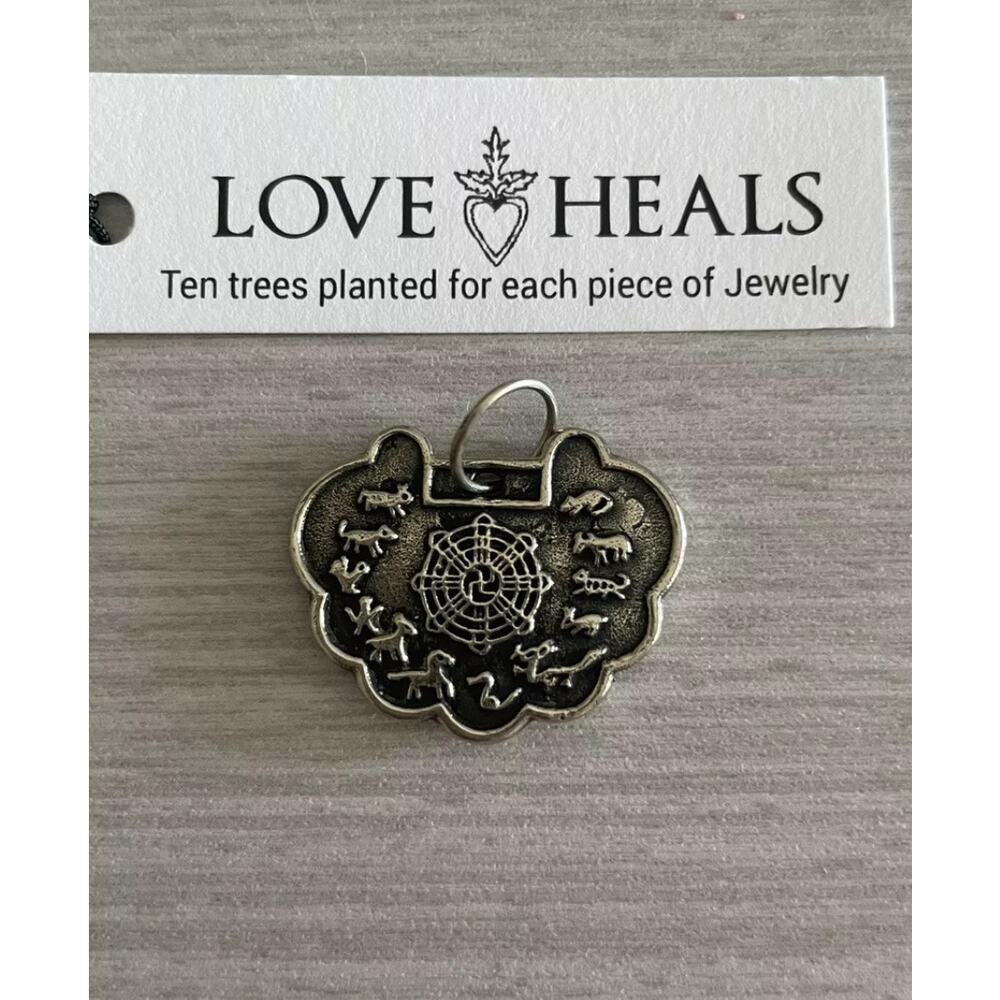 Love Heals Zodiac White Bronze Charm Ojai CA LH43